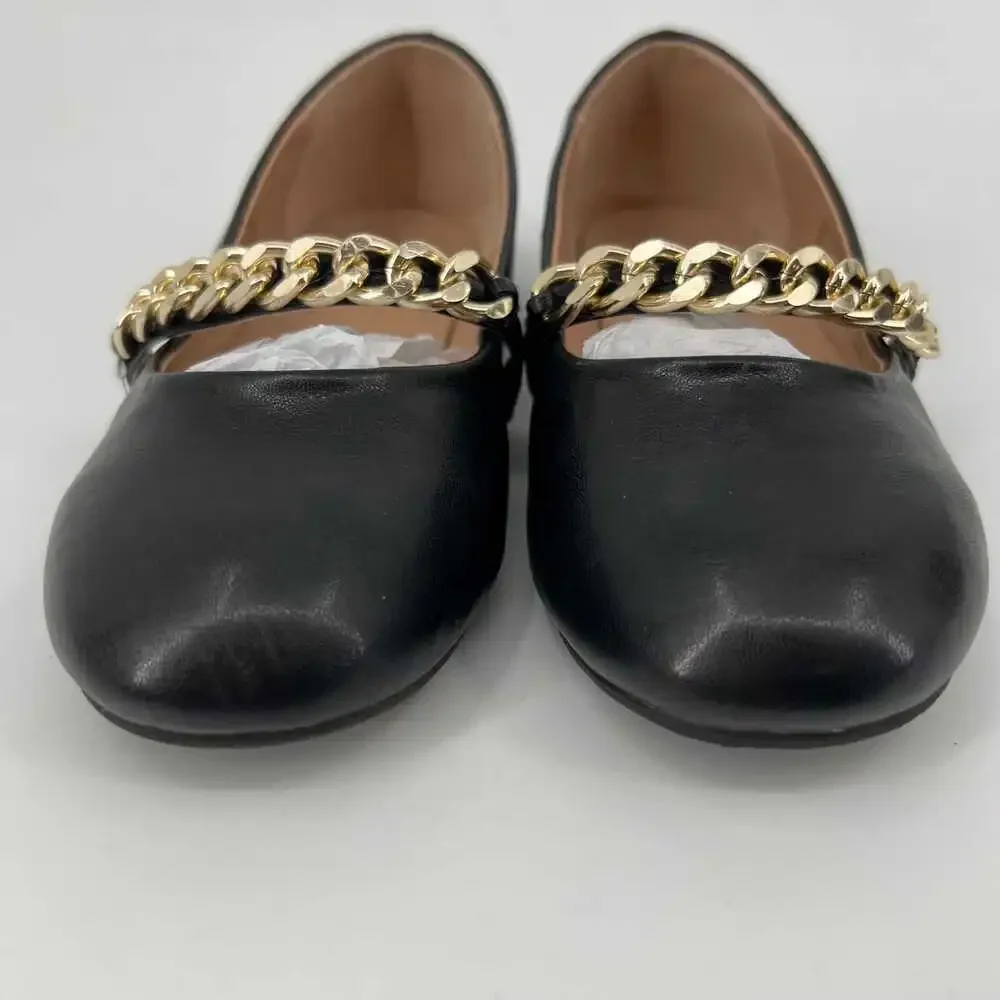 INC International Concepts Black Gold Ballet Flats | Size 3G